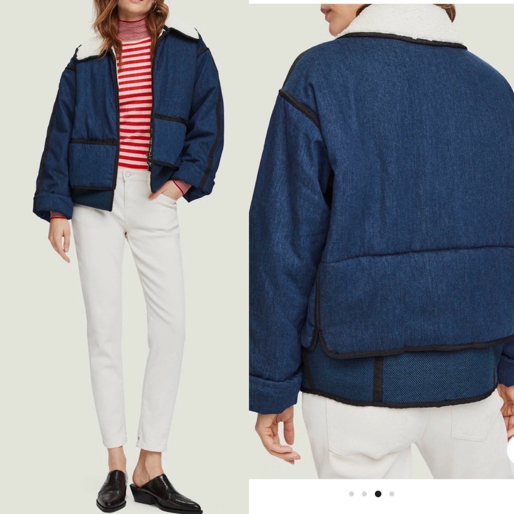 Scotch and soda padded denim bomber jacket